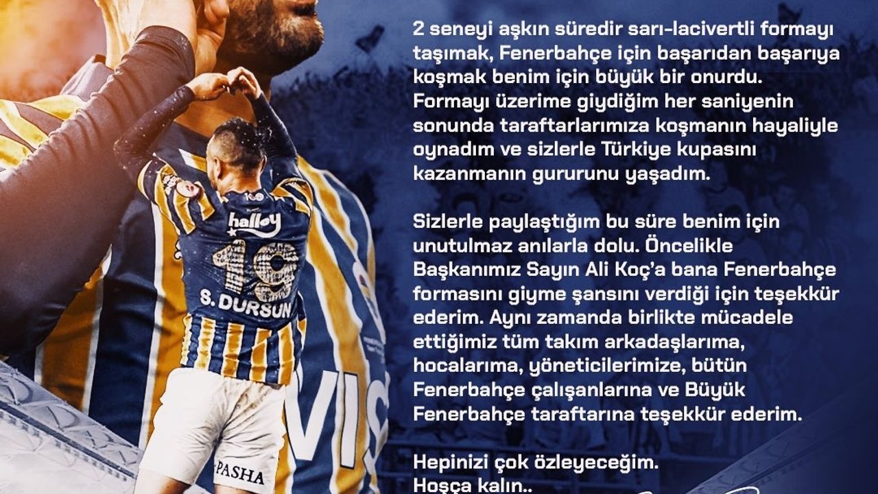 Serdar Dursun Fenerbahçe’ye veda etti