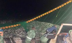 Çanakkale Boğazı’nda 30 ton sardalya yakaladı